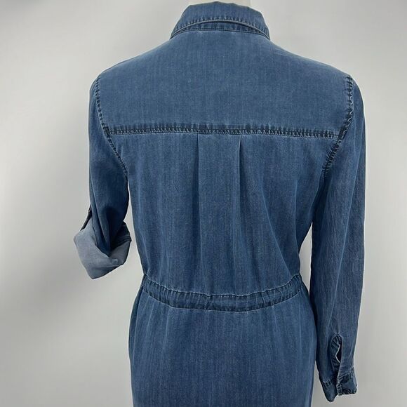 Athleta chambray long sleeve button up dress size small - Picture 7 of 10